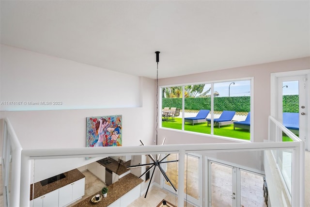 room details with light tile floors