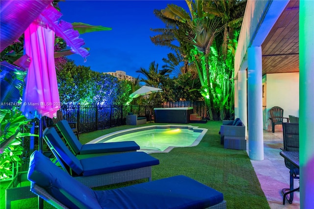 view of swimming pool featuring a patio