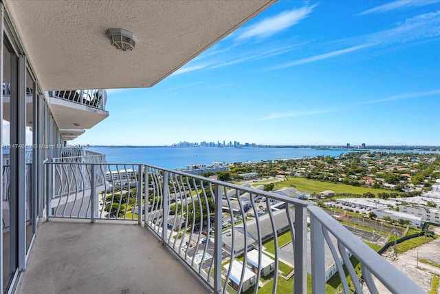 balcony with a water view