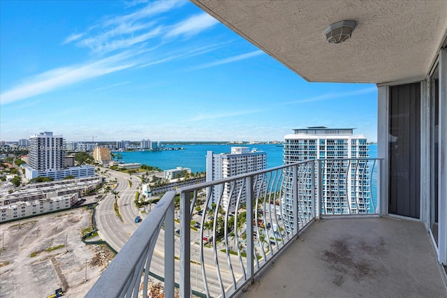 balcony with a water view