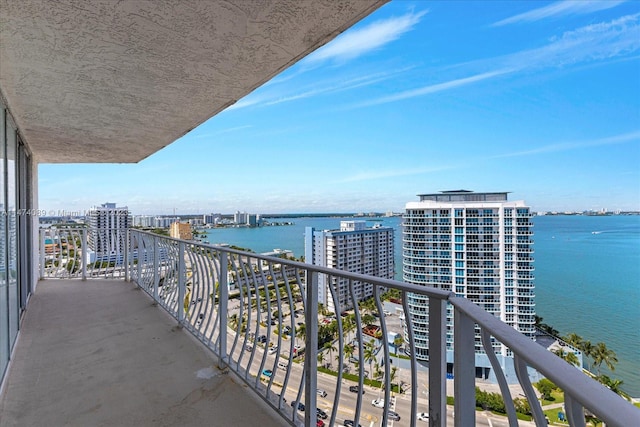 balcony with a water view