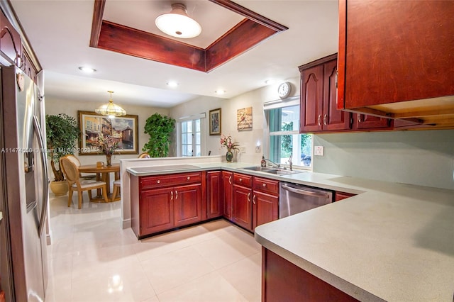 19720 SW 242nd Ter, Homestead, FL 33031 - kitchen featuring plenty of natural light, kitchen peninsula, appliances with stainless steel finishes, and sink