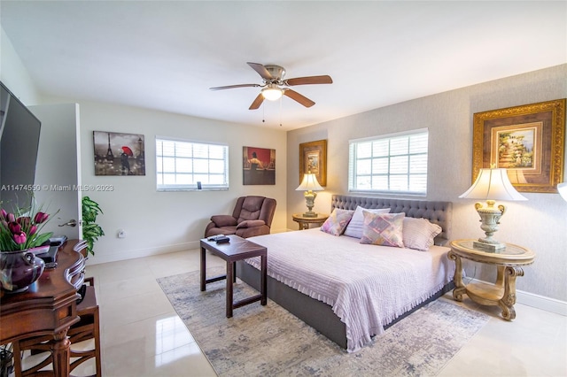 19720 SW 242nd Ter, Homestead, FL 33031 - bedroom with light tile floors and ceiling fan