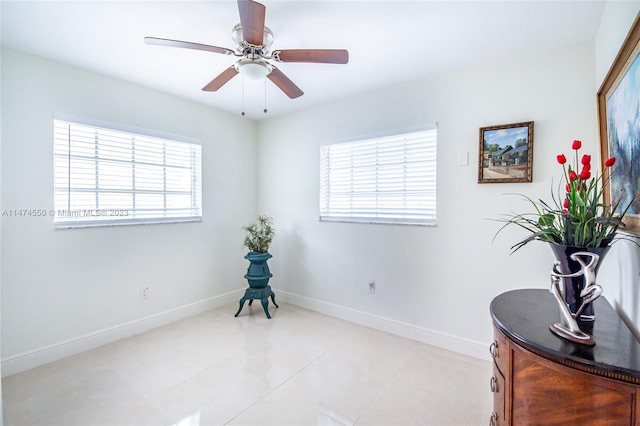 19720 SW 242nd Ter, Homestead, FL 33031 - interior space featuring light tile flooring and ceiling fan