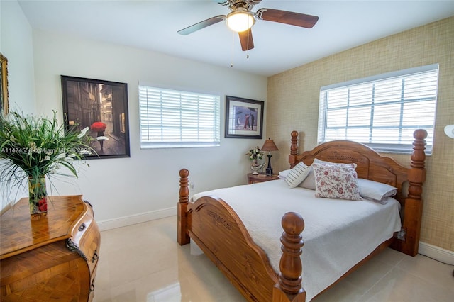 19720 SW 242nd Ter, Homestead, FL 33031 - tiled bedroom featuring ceiling fan and multiple windows