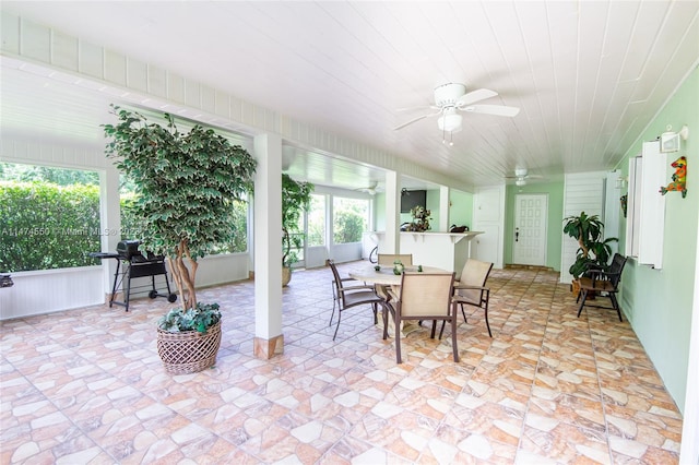19720 SW 242nd Ter, Homestead, FL 33031 - sunroom featuring a healthy amount of sunlight and ceiling fan