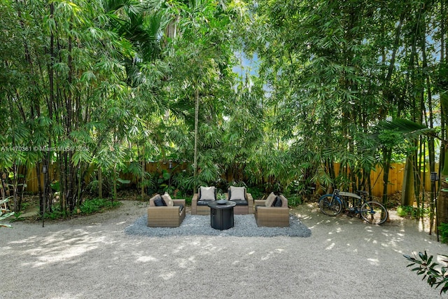 view of patio with an outdoor hangout area