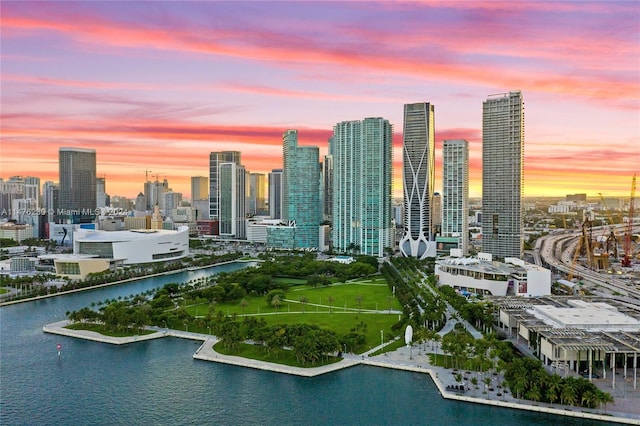 view of city featuring a water view