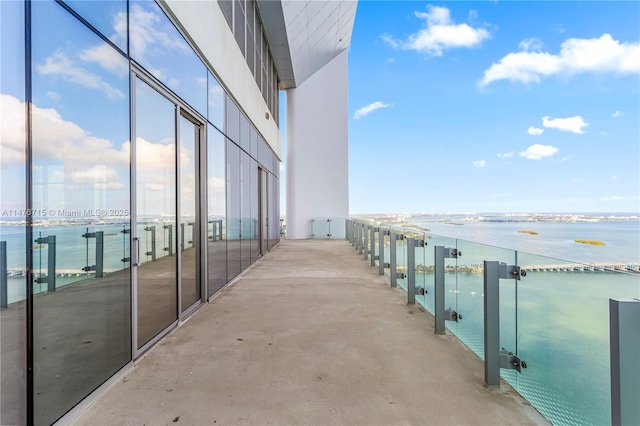 balcony with a water view