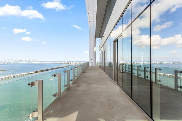 balcony with a water view