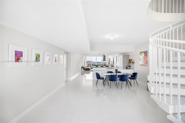 view of tiled dining space