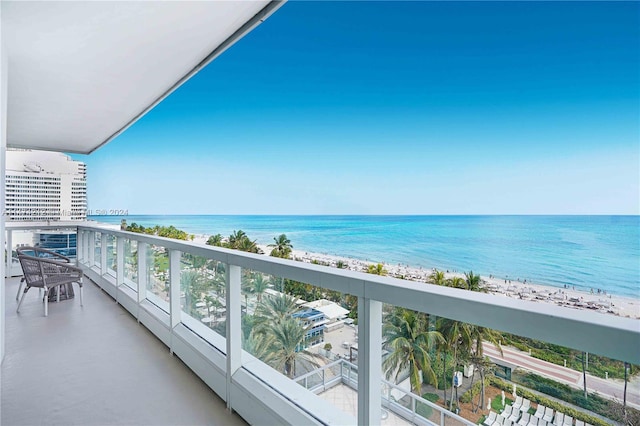 balcony with a water view