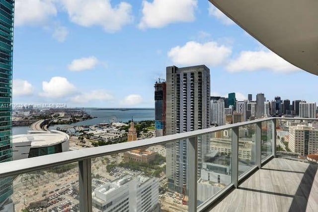 balcony with a water view