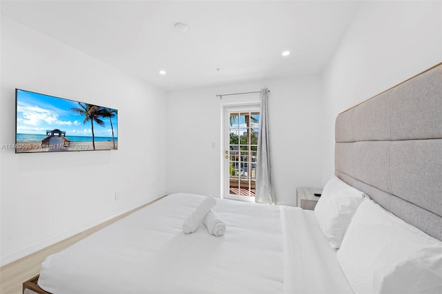 bedroom with light wood-type flooring