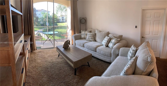 living room with carpet