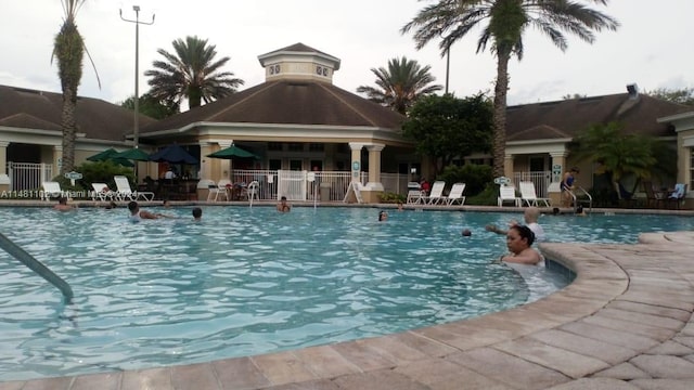 view of pool featuring a patio area