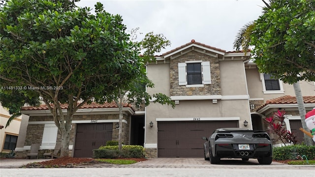 view of front of home with a garage