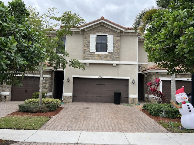 view of front of home with a garage