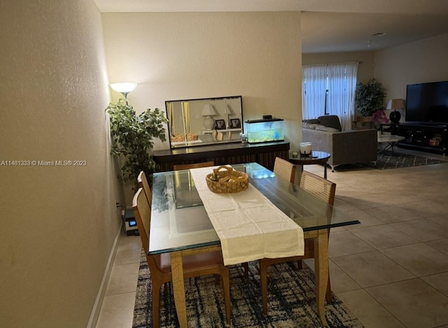 view of tiled dining space