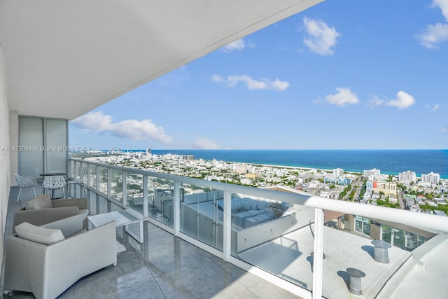 balcony with a water view