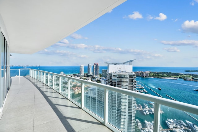 balcony with a water view