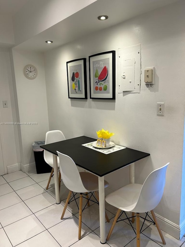 view of tiled dining room