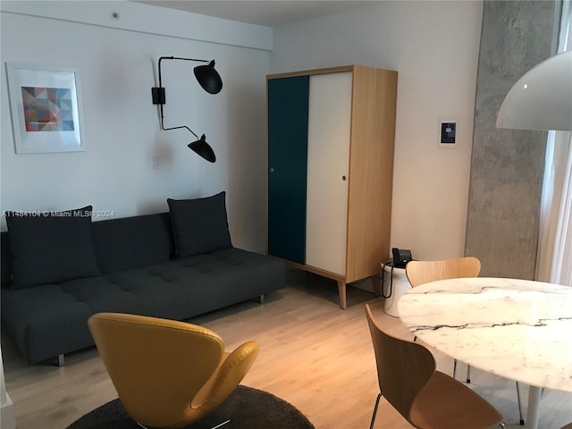 living room with light wood-type flooring