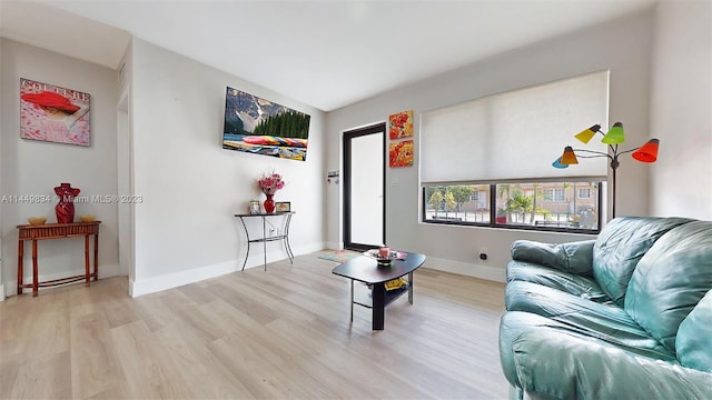 living room featuring light hardwood / wood-style flooring