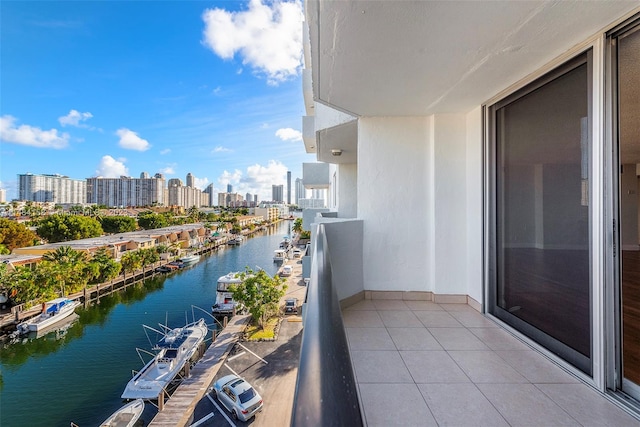 balcony with a water view