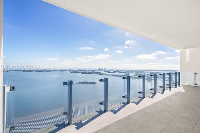 balcony with a water view