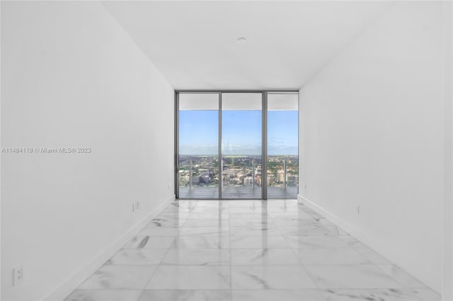 spare room featuring expansive windows