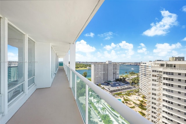 balcony with a water view