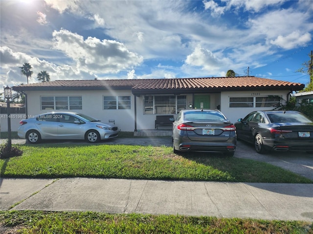 view of single story home