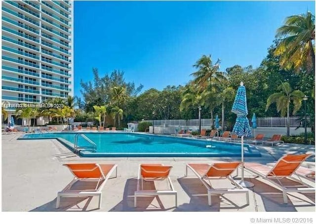 view of pool with a patio