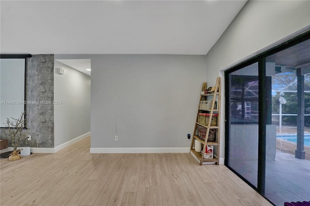 empty room featuring light wood-type flooring