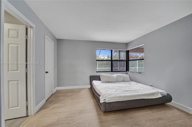 bedroom featuring light hardwood / wood-style flooring