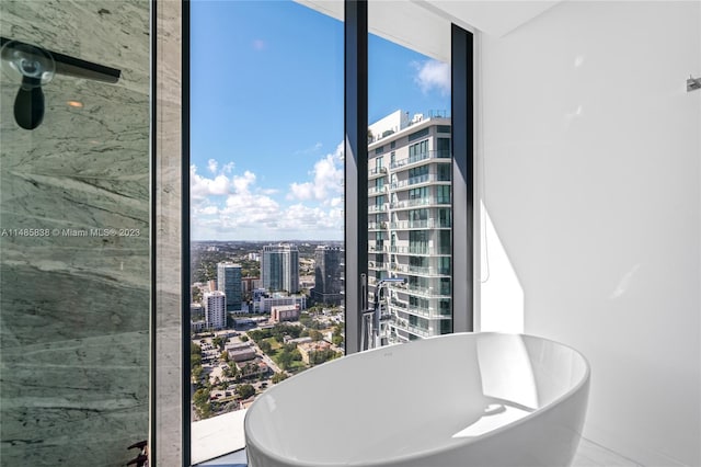 interior space with a bathtub