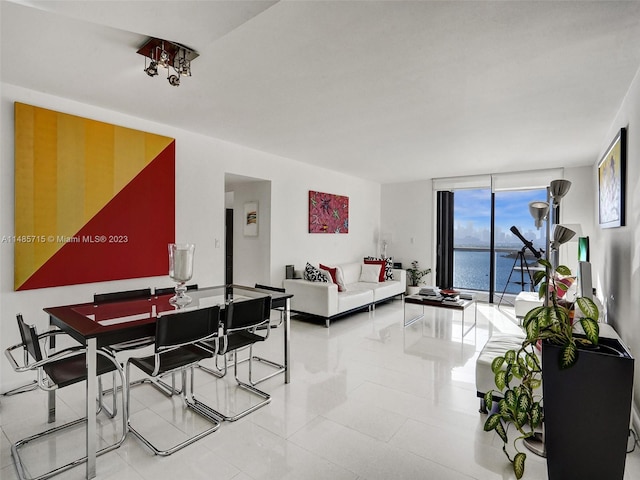 view of tiled dining room