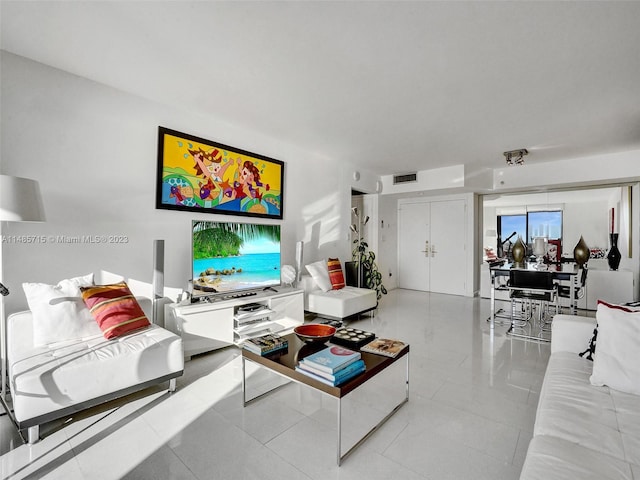 view of tiled living room