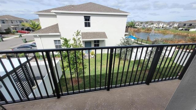 balcony with a water view