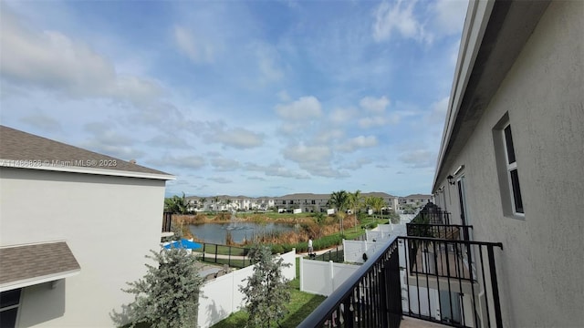 balcony with a water view