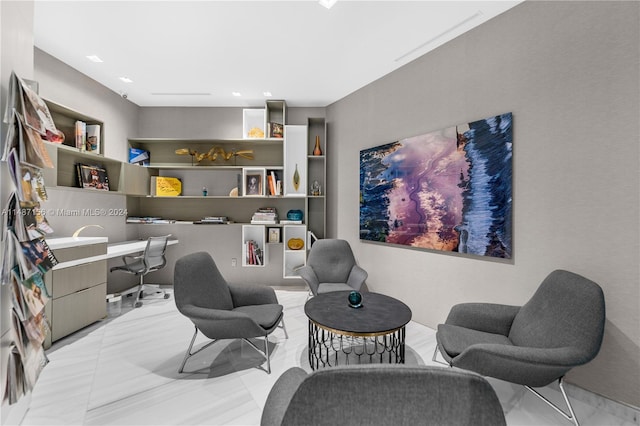 sitting room with light tile flooring