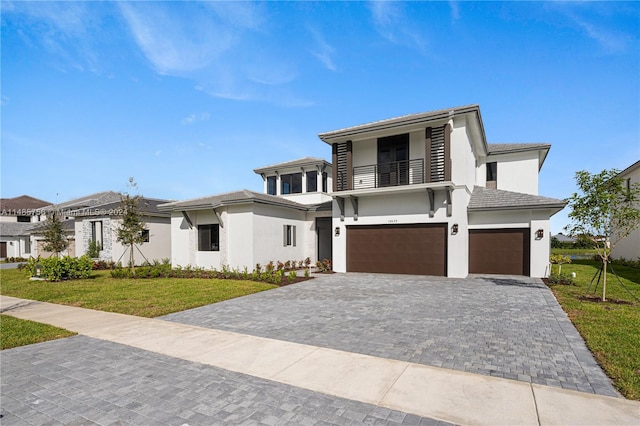 10455 SW 57th Ct, Cooper City, FL 33328 - view of front facade with a front yard and a garage