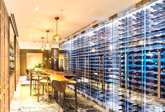 wine room featuring light tile floors