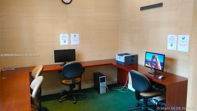 view of carpeted office