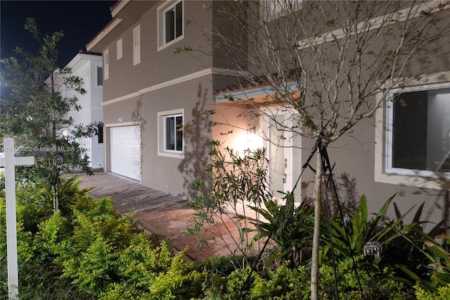 view of home's exterior with a garage