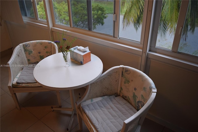 view of tiled dining room