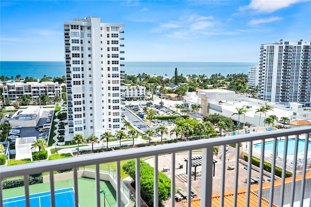 balcony with a water view