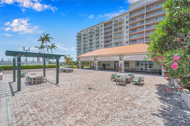 view of home's community with a gazebo and a patio area