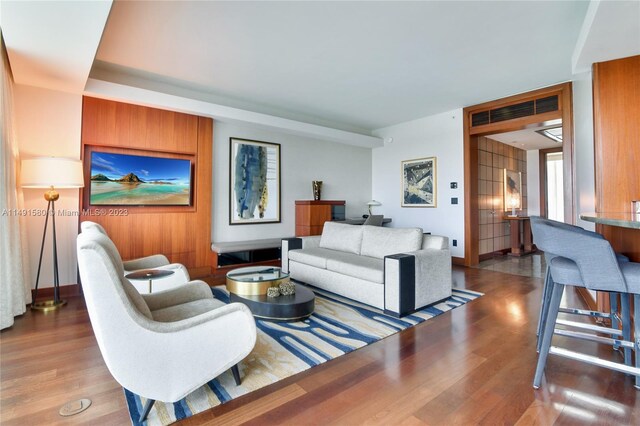 living room featuring hardwood / wood-style floors